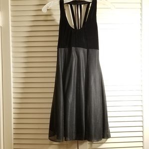 Black Velvet & metallic halter party dress, Sz 3/4